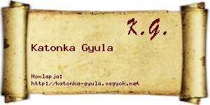 Katonka Gyula névjegykártya