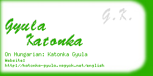 gyula katonka business card